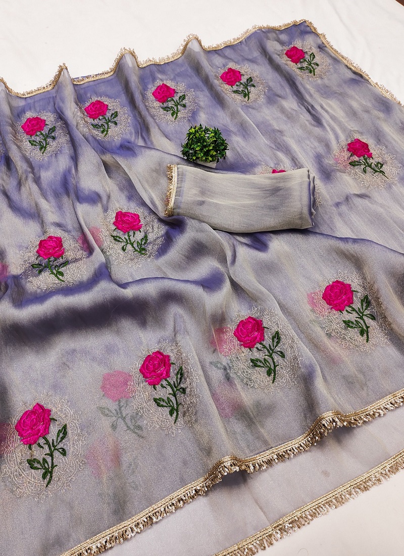 Ktd 3021 Gabana Silk Emberodery Work Saree